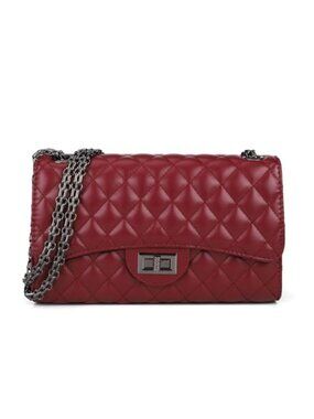 Quilted Crossbody Bag Chain Strap Adjustable Shoulder Purse Clutch